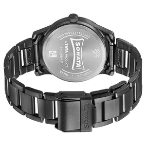 Sota Women of Steel Black Dial Stainless Steel Strap Watch for Women