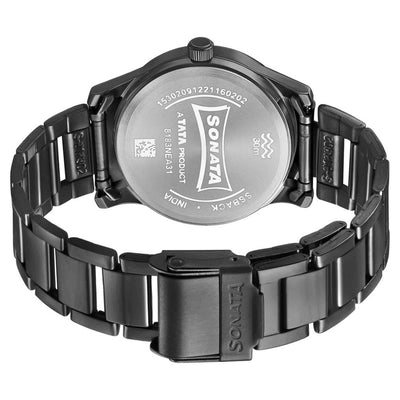 Sota Women of Steel Black Dial Stainless Steel Strap Watch for Women