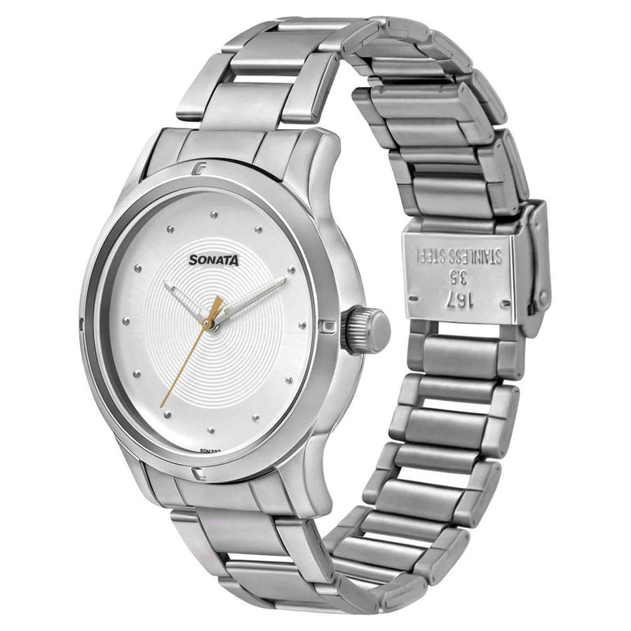 Women of Steel Silver Dial Metal Strap Watch for Women