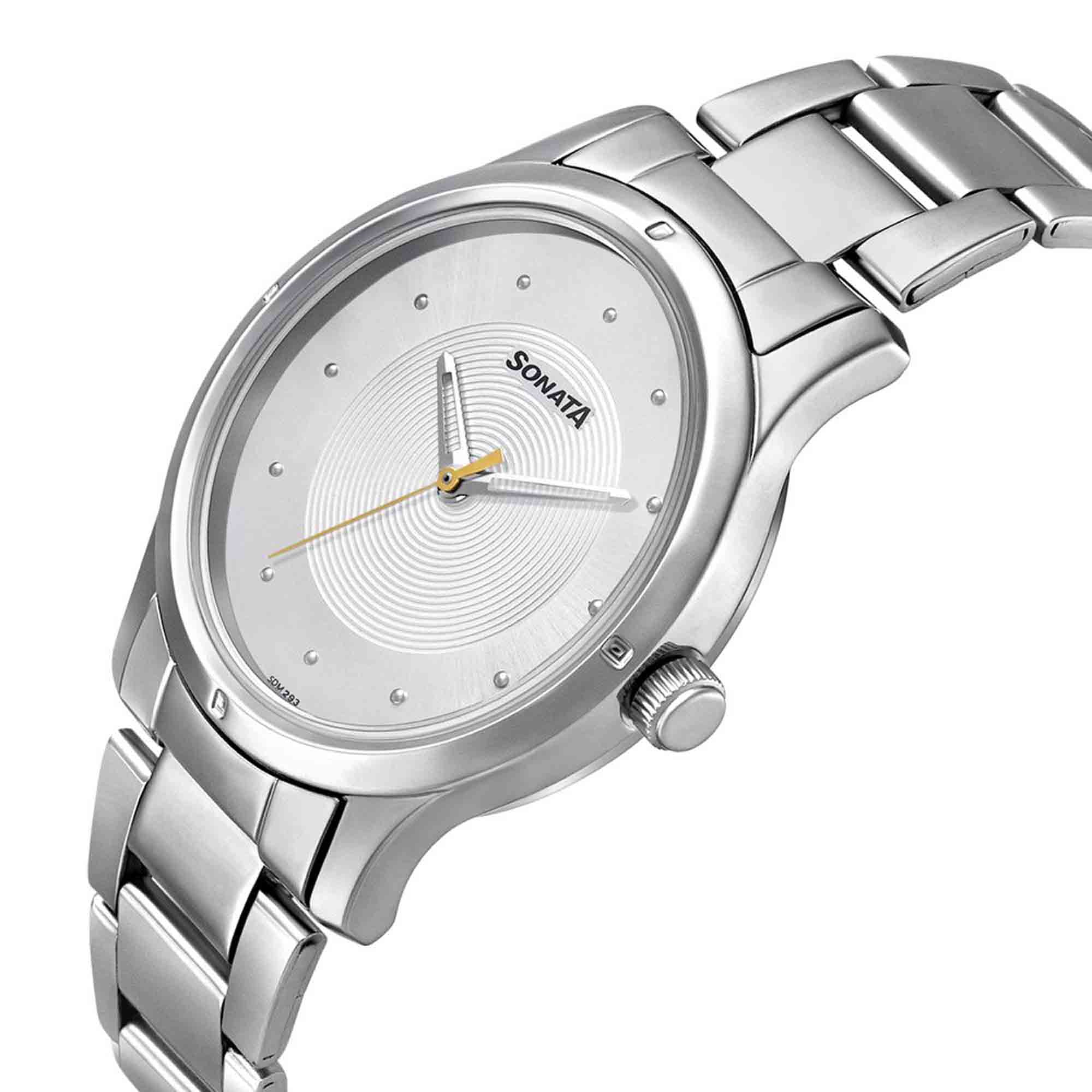 Women of Steel Silver Dial Metal Strap Watch for Women