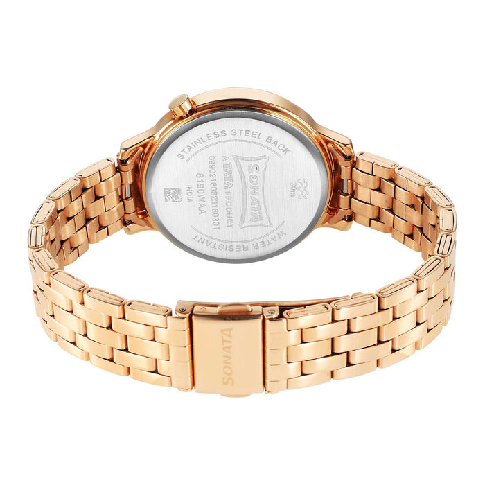 Sonata Unveil Quartz Analog Blue Dial Metal Strap Watch for Women 8190WM03