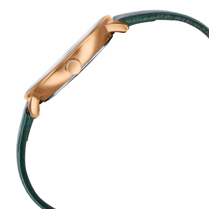 Sonata Sleek Quartz Analog Green Dial Green Leather Strap Watch for Women