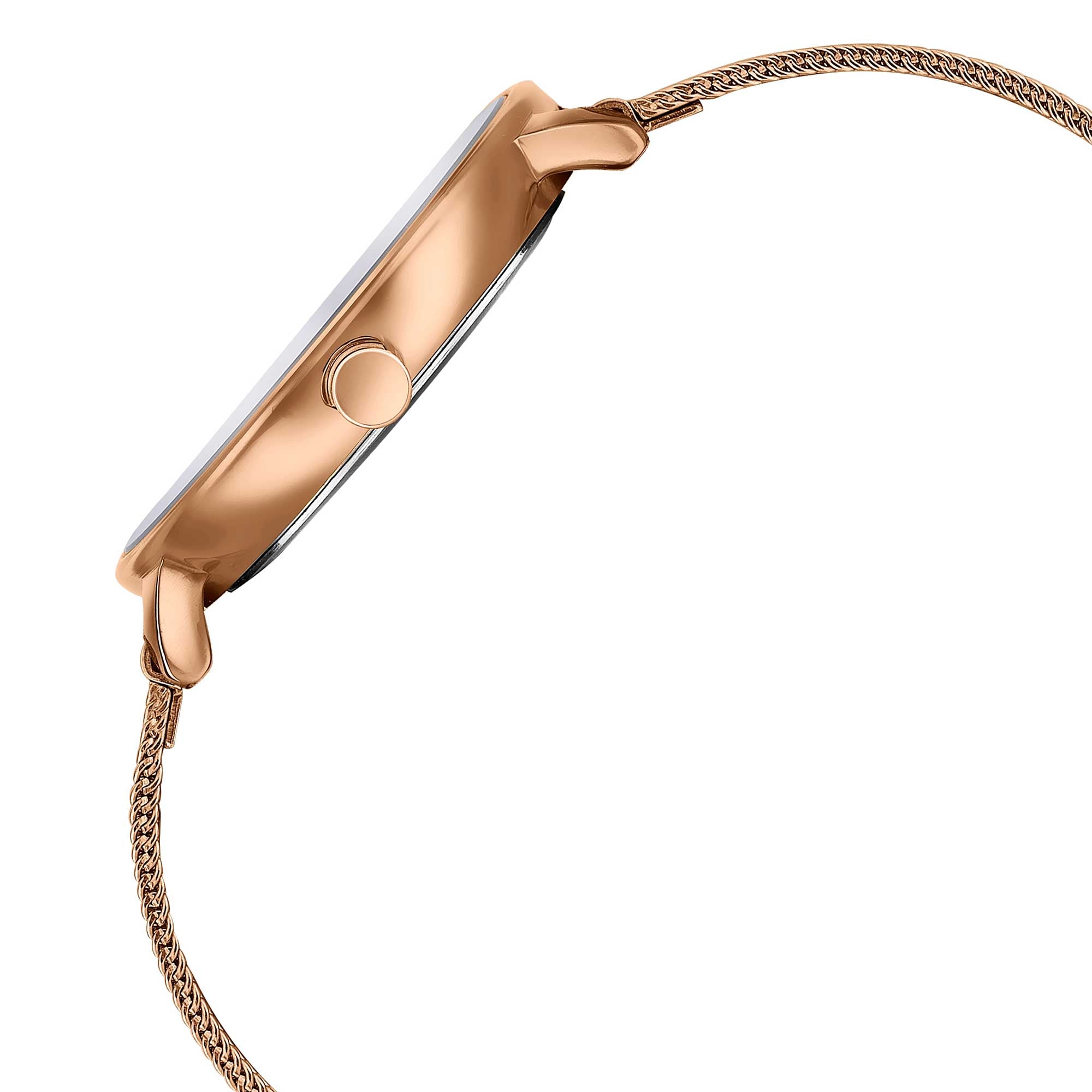 Sonata Sleek Quartz Analog Black Dial Rose Gold Stainless Steel Strap Watch for Women