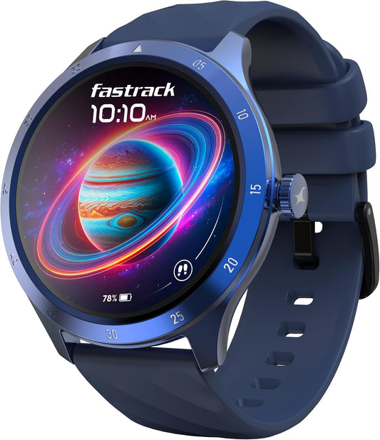 Fastrack Jupiter Flex Smart Watch, 1.38" UltraVu Display, Bluetooth Calling, Health Suite with SpO2, Heart Rate, Sleep Tracking, 100+ Watch Faces, (Blue) 38165PP02