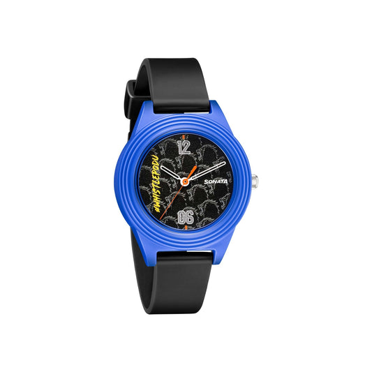 Sonata Csk Black Dial Women Watch With TPU Strap