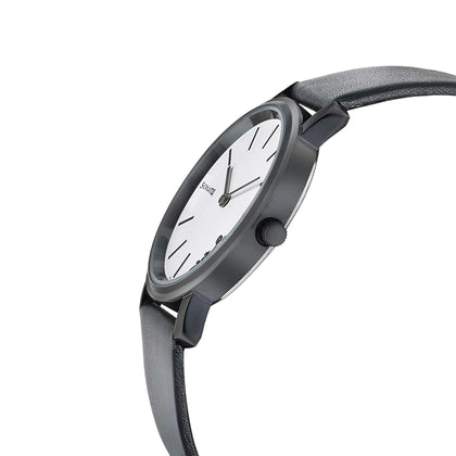 Sonata Silver Lining White Dial Women Watch With Leather Strap