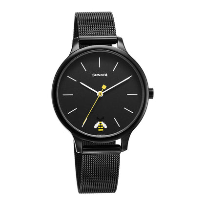 Sonata Play Black Dial Watch for Women