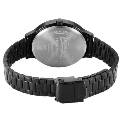 Sonata Fashion Black Dial Metal Strap Analog Watch for Women