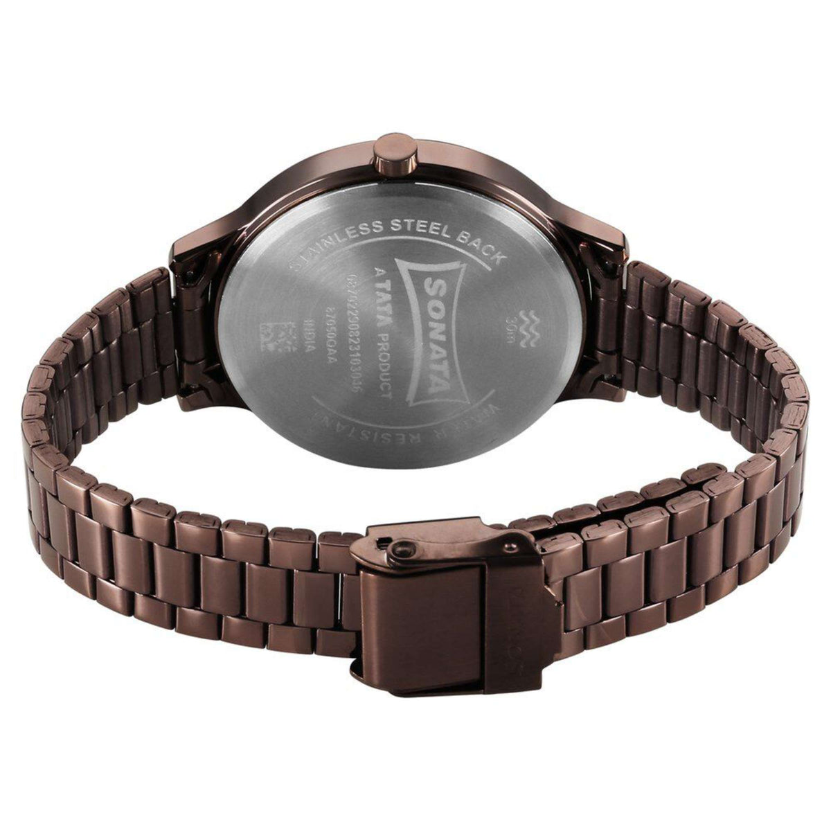 Sonata Blush Quartz Analog Brown dial Stainless Steel Strap Watch for Women