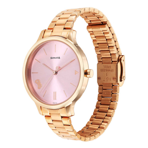 Sonata Play Pink Dial Watch for Women