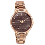 Sonata Wedding Bling Quartz Analog Brown Dial Rose Gold Stainless Steel Strap Watch for Women