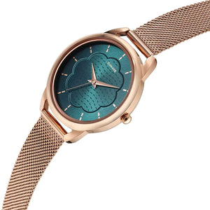 Sota Wedding Quartz Alog Green Dial Stainless Steel Strap Watch for Women