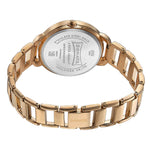 Sonata Wedding Bling Quartz Analog Green Dial Rose Gold Metal Strap Watch for Women