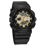 SF Striking Black & Gold Gear Unisex Watch - Unique Aesthetic with Robust Performance