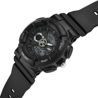 SF Unisex Classic Black Watch with Silver Accents - Timeless Elegance for Every Occasion