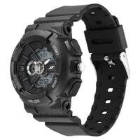 SF Unisex Classic Black Watch with Silver Accents - Timeless Elegance for Every Occasion