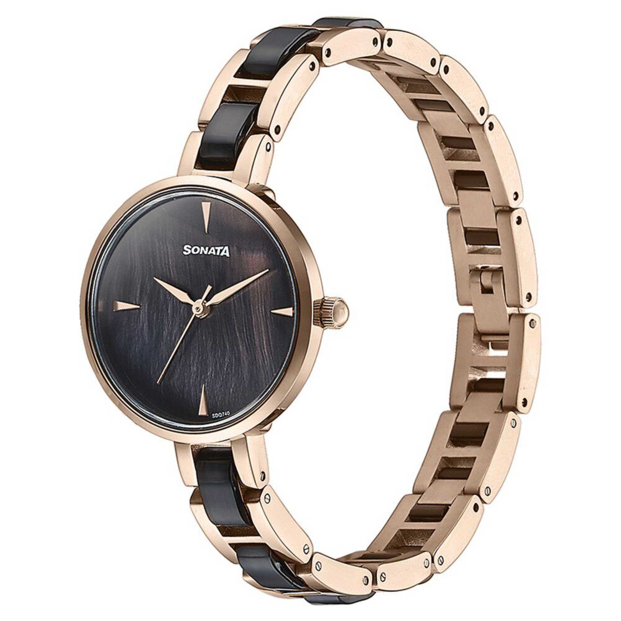 Sota Quartz Alog Multicoloured Dial Two Toned Stainless Steel Strap Watch For Women (87064KD01)