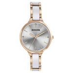 Sonata Quartz Analog Silver Dial Two Toned Stainless Steel Strap Watch For Women
