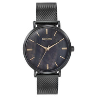 Sota Quartz Alog Black Dial Black Stainless Steel Strap Watch For Women (87067NM01)