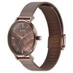 Sota Quartz Alog Brown Dial Brown Stainless Steel Strap Watch For Women (87067QM01)