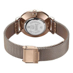 Sonata Quartz Analog White Round Dial Rose Gold Stainless Steel Strap Watch For Women