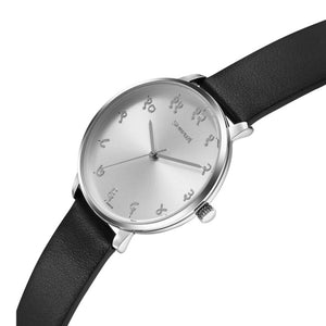 Sonata Silver Hindi Calligraphy Dial Leather Strap Analog Watch For Women