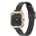 Sonata Modern Edit Quartz Analog Black Dial Black Stainless Steel Strap Watch For Women