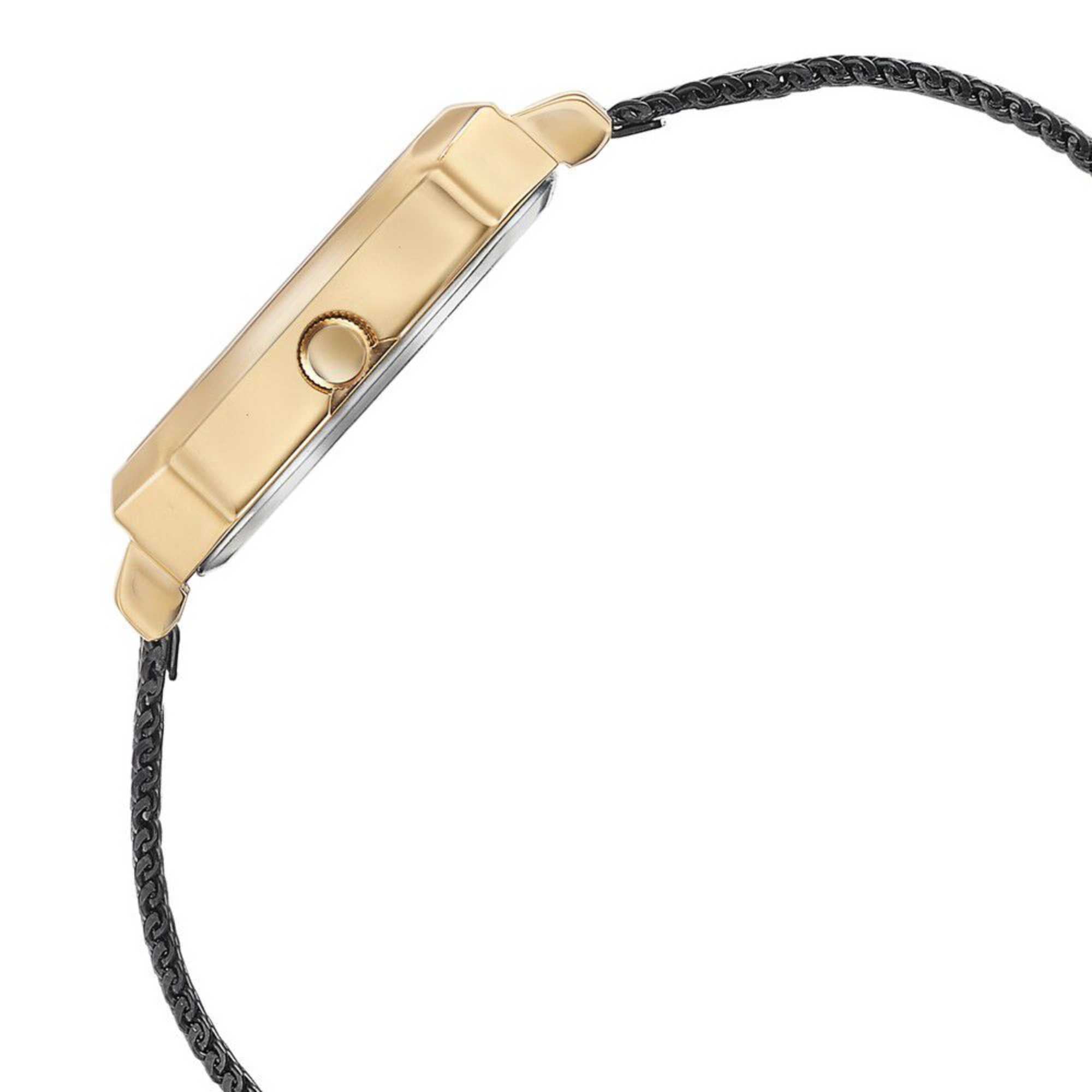 Sonata Modern Edit Quartz Analog Black Dial Black Stainless Steel Strap Watch For Women