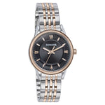 Sonata Fashion Analog Black Dial Dual Tone Stainless Steel Strap Watch For Women