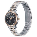 Sonata Fashion Analog Black Dial Dual Tone Stainless Steel Strap Watch For Women
