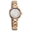 Sonata Fashion Off-White Dial Rose Gold Metal Strap Analog Watch for Women