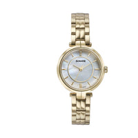 Sonata Fashion Off-White Dial Golden Metal Strap Analog Watch for Women