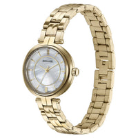 Sonata Fashion Off-White Dial Golden Metal Strap Analog Watch for Women