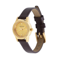 Sonata Gold Dial Leather Strap Analog Watch for Women