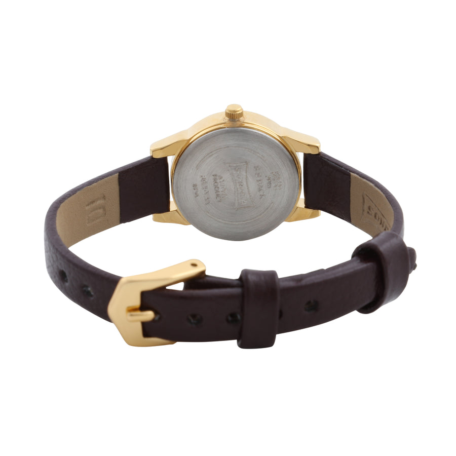 Sonata Gold Dial Leather Strap Analog Watch for Women