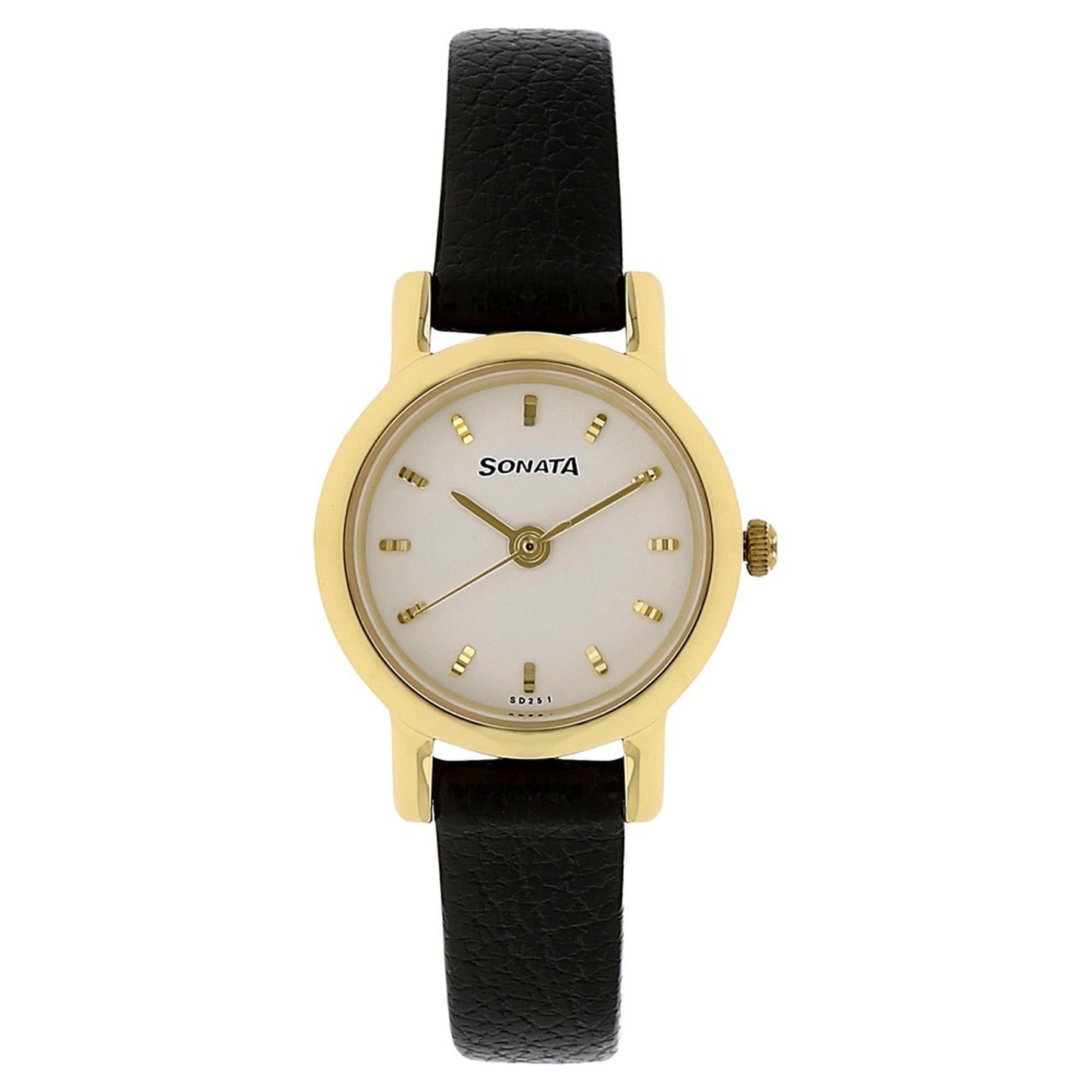 Sonata Quartz Analog White Dial Leather Strap Watch for Women