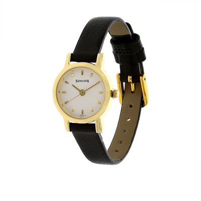 Sonata Quartz Analog White Dial Leather Strap Watch for Women