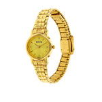 Sonata Quartz Analog Champagne Dial Gold Stainless Steel Strap Watch for Women