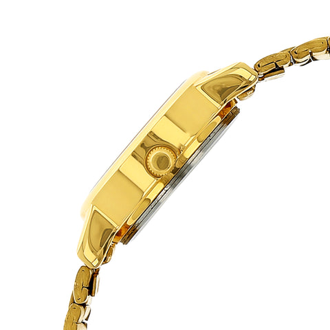 Sonata Quartz Analog Champagne Dial Gold Stainless Steel Strap Watch for Women