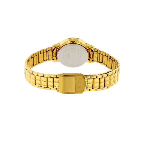 Sonata Quartz Analog Champagne Dial Gold Stainless Steel Strap Watch for Women