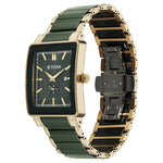 Titan Regalia Shaped Ceramic Quartz Analog with Date Green Dial Steel & Ceramic Strap Watch For Men