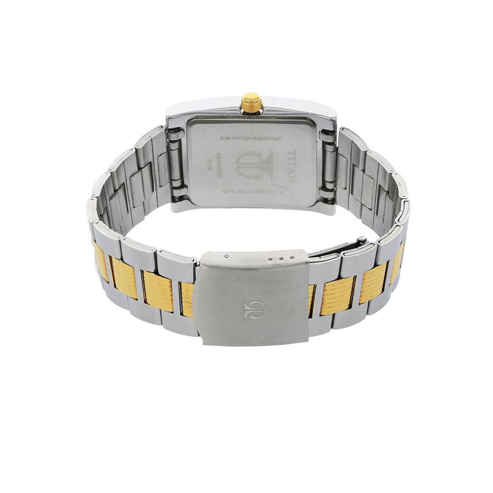 Titan Quartz Analog with Day and Date Silver Dial Stainless Steel Strap Watch for Men
