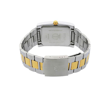 Titan Quartz Analog with Day and Date Silver Dial Stainless Steel Strap Watch for Men