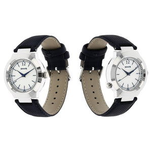 Sonata Act Safety Watch White Dial Women Watch With Leather Strap