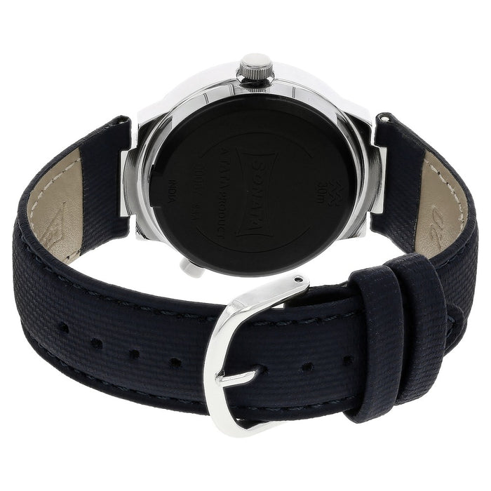 Sonata Act Safety Watch White Dial Women Watch With Leather Strap