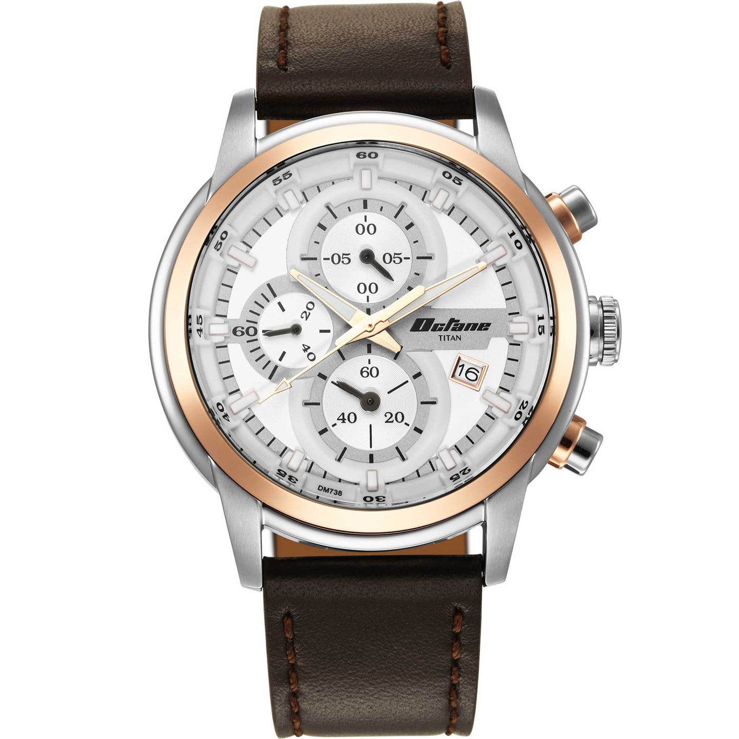 Titan Octane Silver Dial Analog with Date Stainless Steel Strap Watch for Men