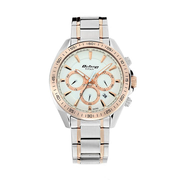 Titan Octane White Dial Chrono Stainless Strap watch for Men
