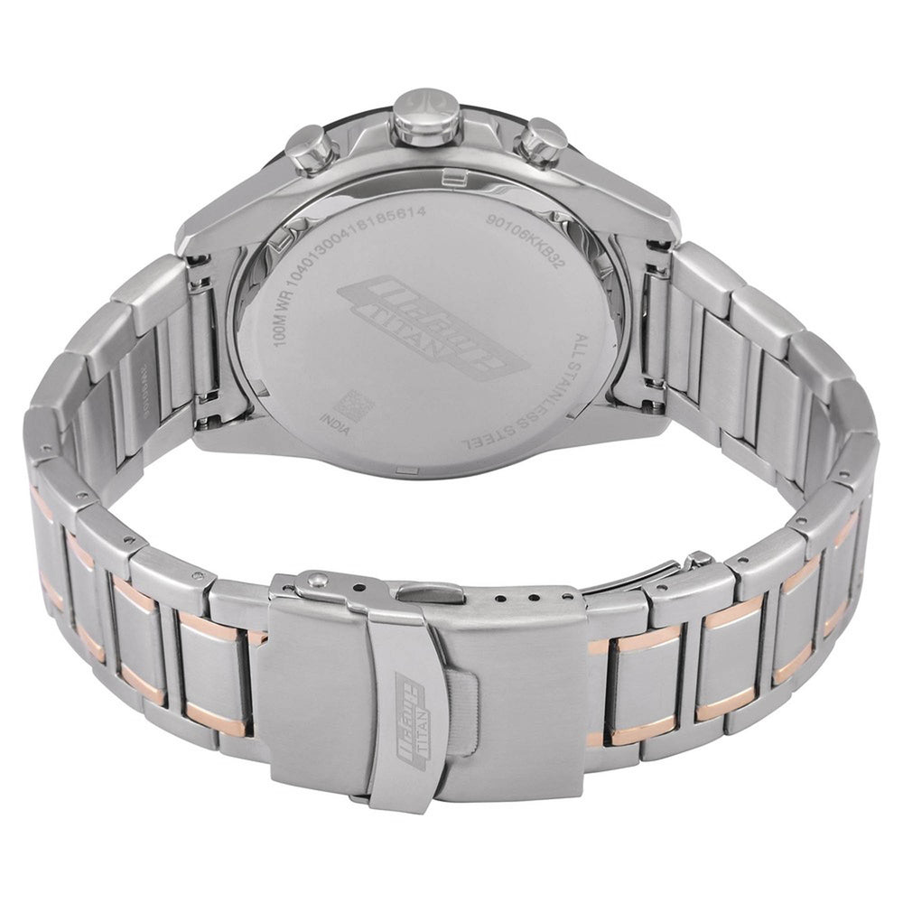 Titan Quartz Chronograph Black Dial Stainless Steel Strap Watch for Men