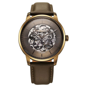 Titan Brown Dial Brown Leather Strap Automatic Watch For Men
