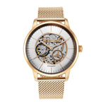 Titan Skeletal Automatic Gold Dial Gold Stainless Steel Strap Watch for Men